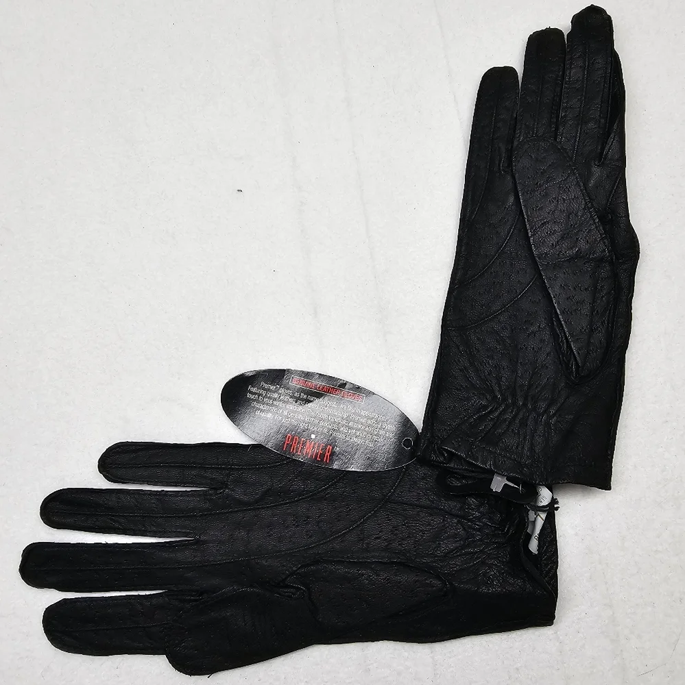 Premier Leather Gloves Black‎ Dressy Driving Textured Soft Handwear